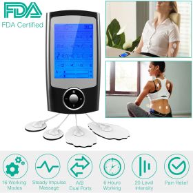 Rechargeable Tens Unit Impulse Massager, 16 Modes for Pain Relief, Body Massager and Muscle Stimulator