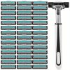 Razors for Men, 2-Blade Men's Razors Includes 1 Handle and 30 Replaceable razor heads, Non-Slip Handle