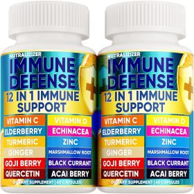 12 in 1 Premium Immune Defense Vitamin Supplement w Vitamin D3 5000, IU Vitamin С 1000mg, Zinс 50mg and more