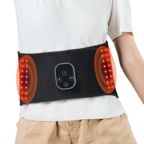 VEVOR Red Light Therapy Belt for Waist, 660nm & 850nm Red Light Therapy Pad with Timer, 112 LEDs, 3-Level Vibration & 3 Intensities