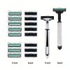 Razors for Men, 2-Blade Men's Razors Includes 1 Handle and 30 Replaceable razor heads, Non-Slip Handle