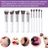 10 pcs makeup brush set  Portable fashion high-end beauty tool set (White  Silver)