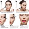 10 pcs makeup brush set  Portable fashion high-end beauty tool set (White  Silver)