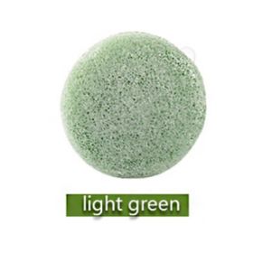 Konjac Sponge For Washing Face Round Konjac Konnyaku Sponge Facial Cleansing Exfoliator Bathing Puff Face Wash Puff (Option: Light Green)