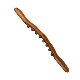 Wood Massage Tool for Body Shaping, Lymphatic Drainage, Rollers for Neck and Back Relaxation (Color: Carbonized-8 Beads)